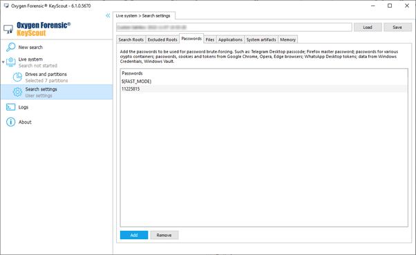 Screenshot of extracting and decrypting credentials with KeyScout 