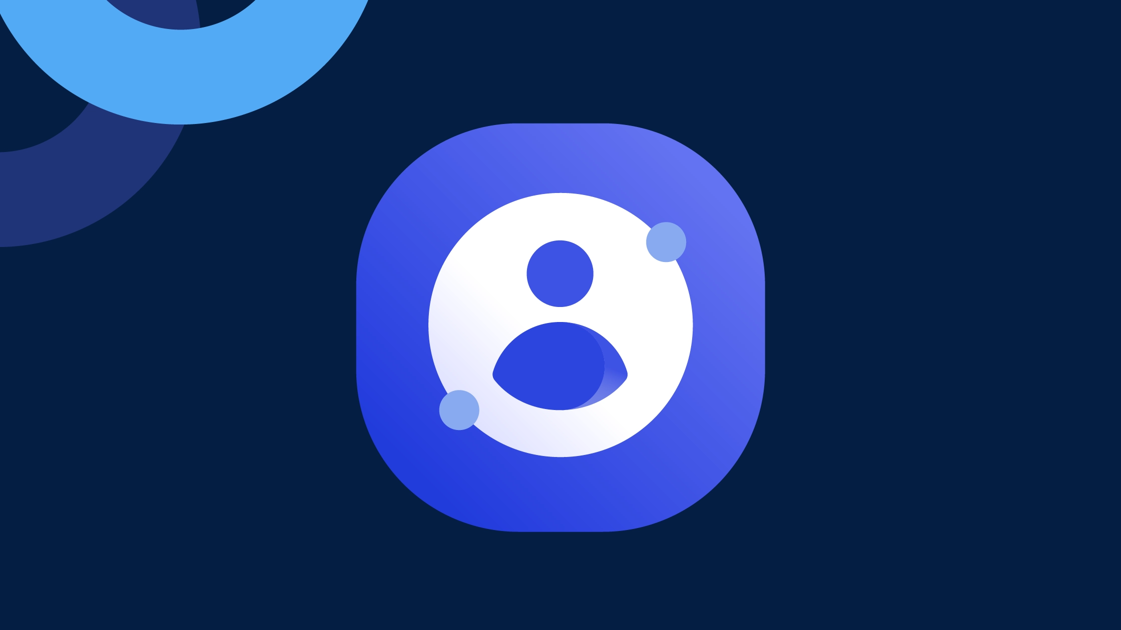Samsung Customization service app logo on a circle in a navy background