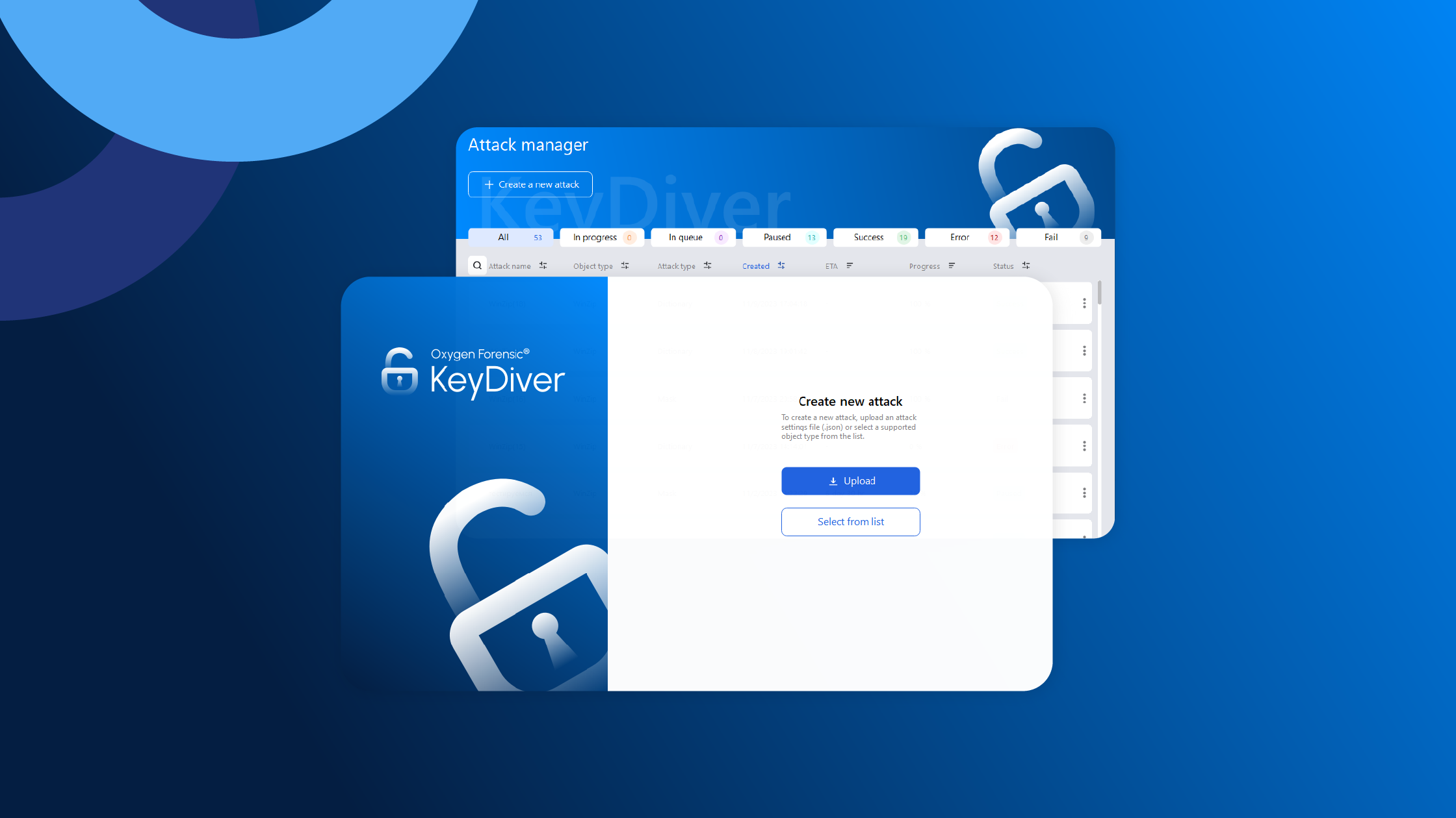 KeyDiver screenshot showing user interface